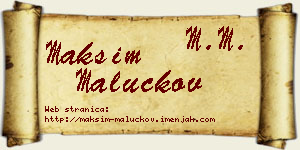 Maksim Maluckov vizit kartica